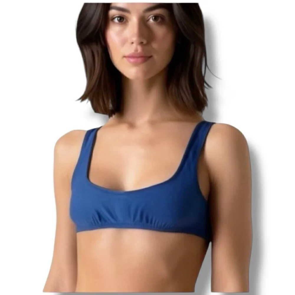 J Crew Colorblock Bikini Sz Medium Heritage 90s Scoop Neck Top HIgh Rise Bottom